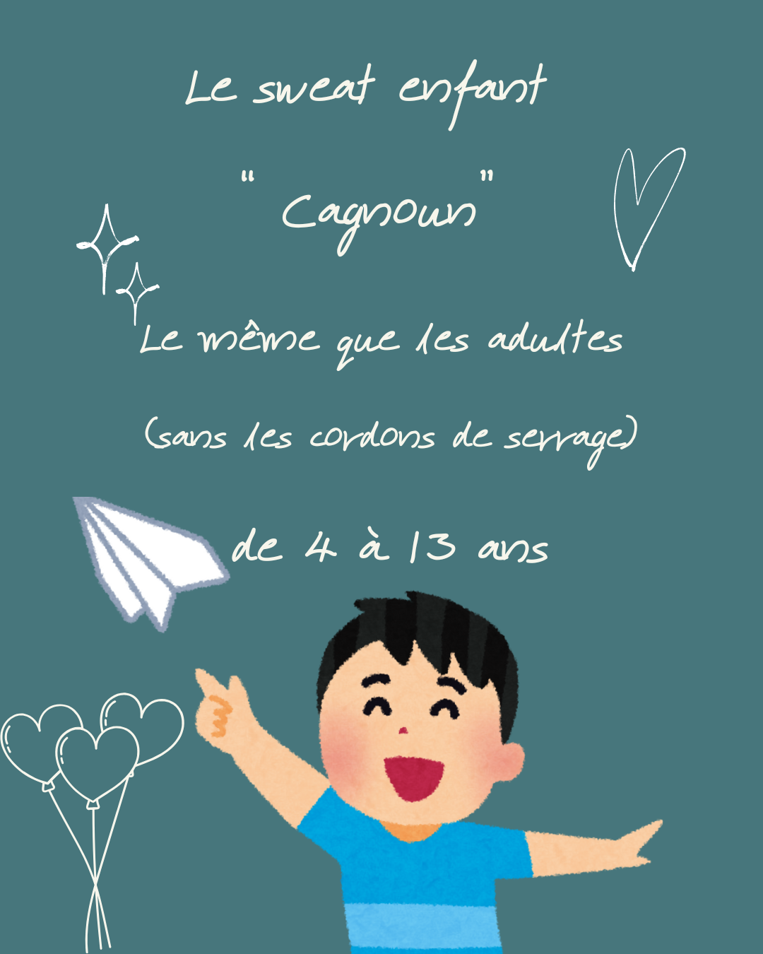 Sweat enfant "Cagnoun" en coton bio - mzo