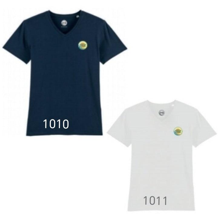 T-shirt col v unisexe "Plési" en coton bio- mzo